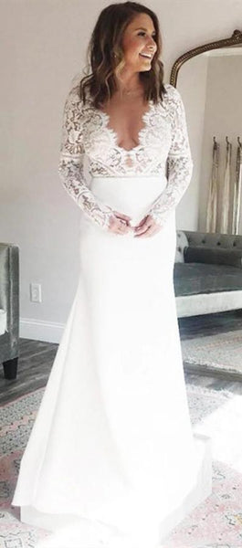 Long Sleeves Lace Wedding Dresses, Popular Bridal Gowns, 2020 Wedding Dresses