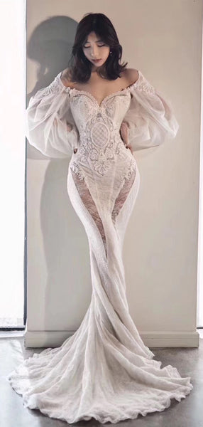 Sexy Mermaid Long Wedding Dresses, 2020 Newest Wedding Dresses, Popular Wedding Dresses