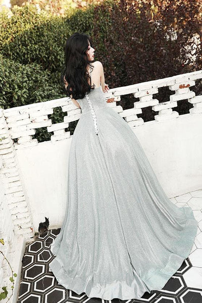 A-line Sparkly Long Prom Dresses, Elegant Prom Dresses, Stylish 2020 Prom Dresses
