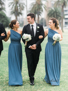 One Shoulder A-line Bridesmaid Dresses, Trendy Wedding Bridesmaid Dresses