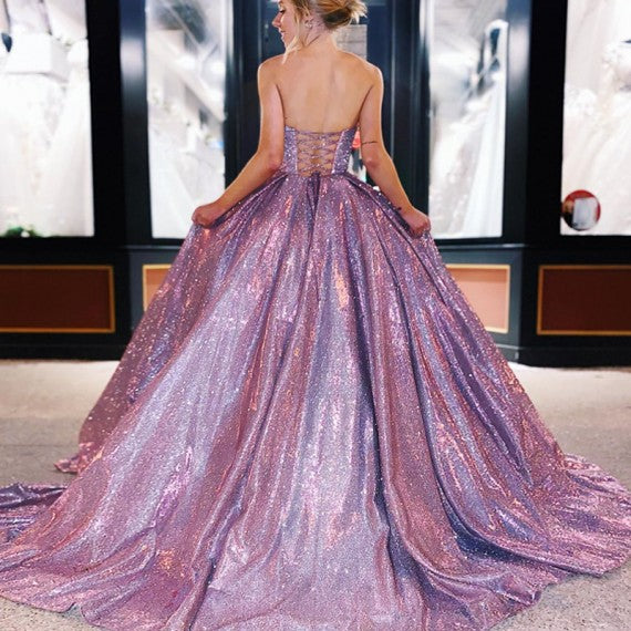 Sweetheat Long A-line Shiny Satin Long Prom Dresses, Newest 2020 Prom Dresses, Popular Prom Dresses