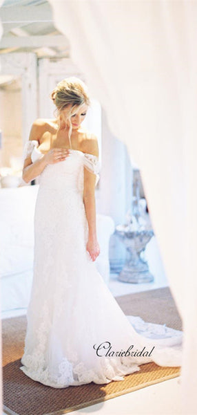 Off The Shoulder Lace Wedding Dresses, New Popular Lace Bridal Gowns