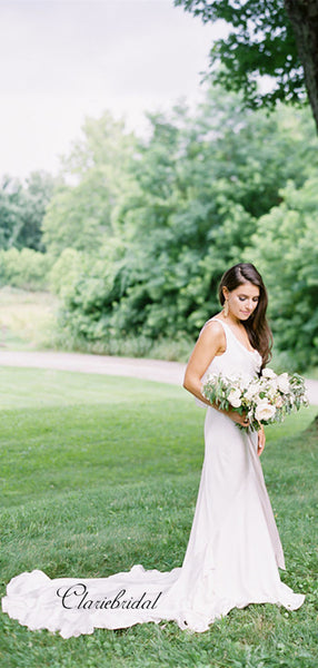 Simple Chiffon Wedding Dresses, New Wedding Dresses, Bridal Gowns 2019