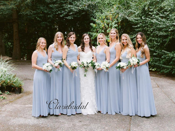 Light Blue Bridesmaid Dresses, Simple Fashion Bridesmaid Dresses