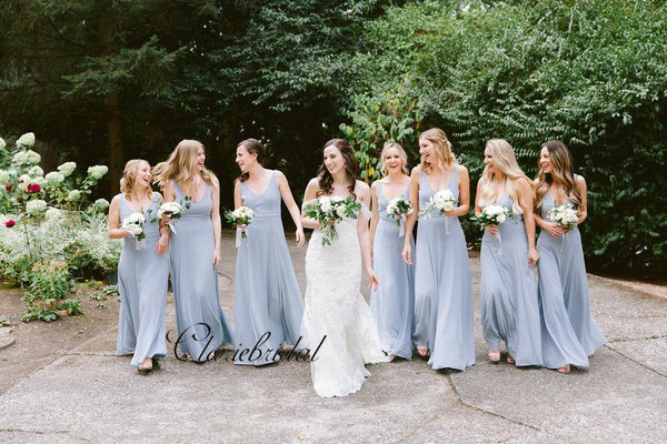 Light Blue Bridesmaid Dresses, Simple Fashion Bridesmaid Dresses