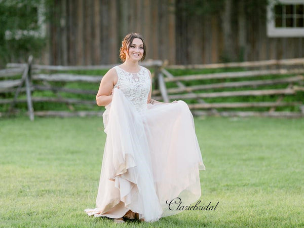 A-line Lace Wedding Dresses, Custom Size Design Bridal Gowns