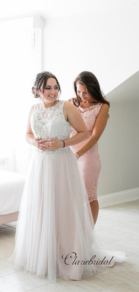 A-line Lace Wedding Dresses, Custom Size Design Bridal Gowns