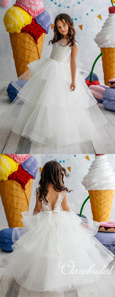 Lovely Lace Top Ball Gown Tulle Flower Girl Dresses