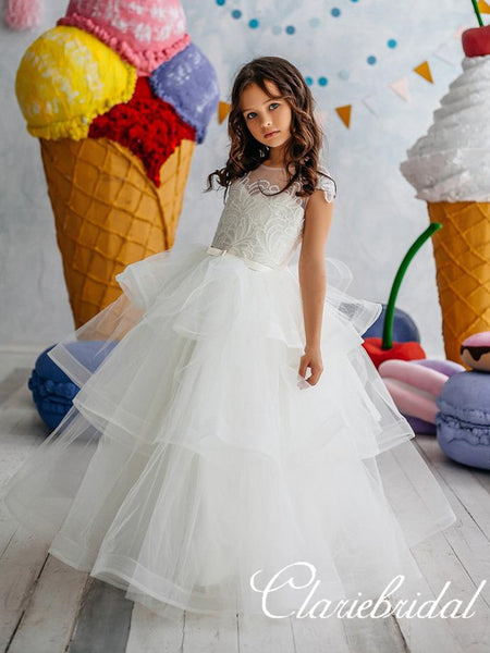 Lovely Lace Top Ball Gown Tulle Flower Girl Dresses