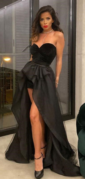 Strapless Two Pieces Long Prom Dresses, Newest Fashion Evening Party Dresses 2021