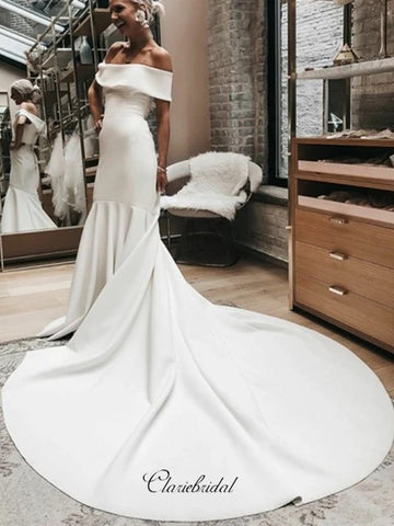 Off Shoulder Wedding Dresses, Popular Bridal Gowns, Simple Wedding Dresses