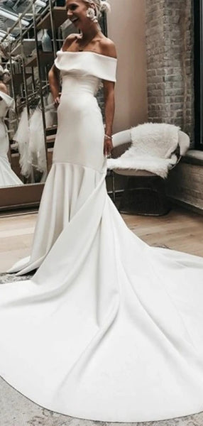 Off Shoulder Wedding Dresses, Popular Bridal Gowns, Simple Wedding Dresses