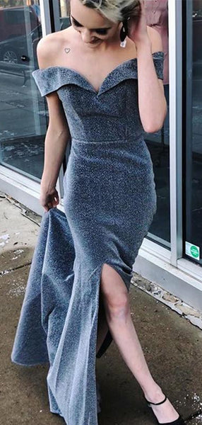 Off Shoulder Newest Long Prom Dresses, Mermaid 2020 Prom Dresses