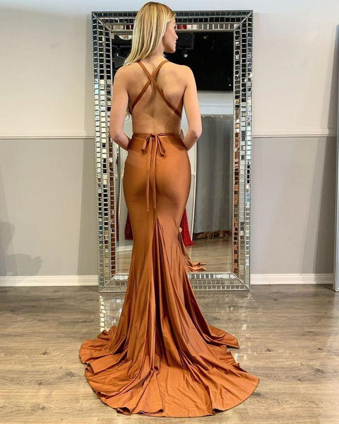 Popular Mermaid Long Prom Dresses, Sexy Open Back 2020 Newest Prom Dresses