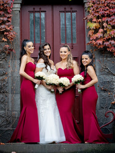 Sweetheart Long Mermaid Jersey Bridesmaid Dresses, Long Bridesmaid Dresses, Newest Bridesmaid Dresses