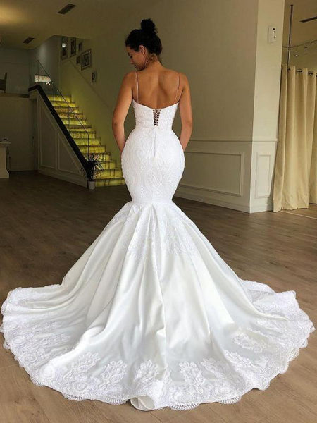 Lace Mermaid Popular Wedding Dresses, 2021 Fashion Bridal Gowns, Newest Wedding Dresses