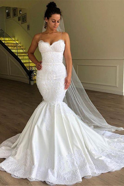 Lace Mermaid Popular Wedding Dresses, 2021 Fashion Bridal Gowns, Newest Wedding Dresses