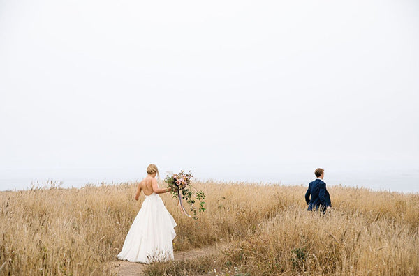 Straps Deep V-neck Wedding Dresses, A-line Country Wedding Bridal Gowns