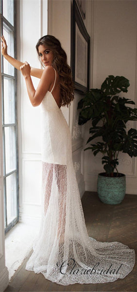 Sexy Detachable Sequin Tulle Wedding Dresses, Newest Wedding Dresses