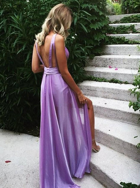 Deep V-neck Sexy Long Prom Dresses, Newest 2022 Evening Party Dresses, Bridesmaid Dresses