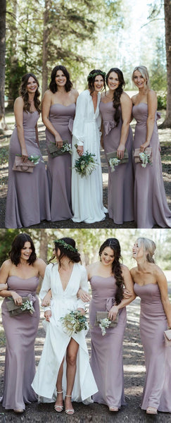 Sweetheart Long Mermaid Grey Bridesmaid Dresses, Long Bridesmaid Dresses, Popular Bridesmaid Dresses