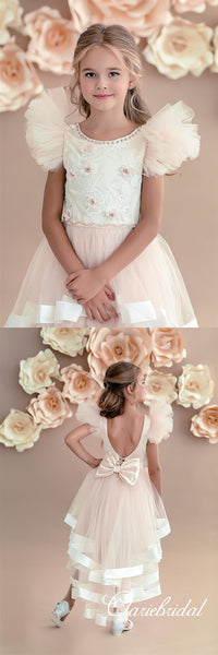 Lovely Hi-low Appliques Flower Girl Dresses