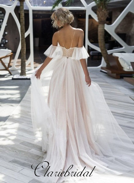 A-line Off Shoulder Fairy Wedding Dresses, Bridal Gown