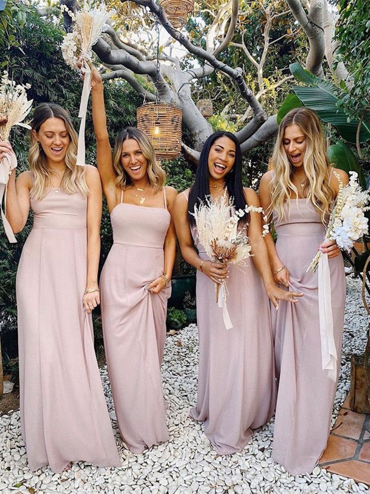 Newest A-line Chiffon Long Bridesmaid Dresses, Popular Bridesmaid Dresses, 2022 Bridesmaid Dresses