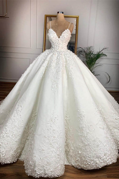 Sapaghetti Long Ball Gown Lace Wedding Dresses, 2020 Wedding Dresses, Long Bridal Gown