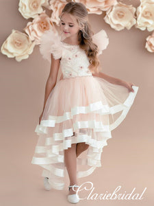 Lovely Hi-low Appliques Flower Girl Dresses