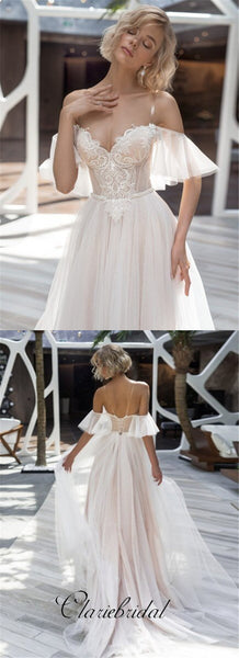 A-line Off Shoulder Fairy Wedding Dresses, Bridal Gown