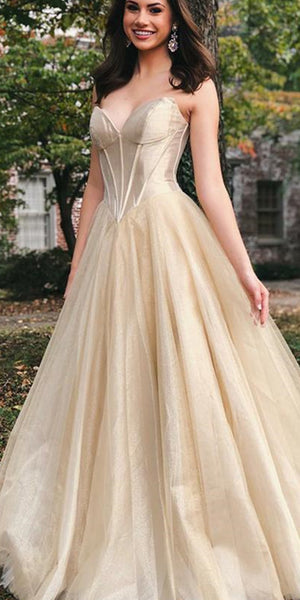 Sweetheart Long A-line Organza Prom Dresses, Long Prom Dresses, 2020 Prom Dresses