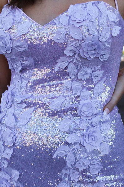 High Side Slit Appliques Long Prom Dresses, Sequins Popular 2021 Newest Prom Dresses