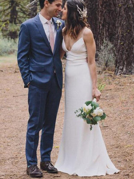 Simple Long Sheath Country Wedding Dresses, Affordable Bridal Gown