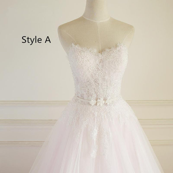 Long A-line Lace Tulle Wedding Dresses, Bridal Gown