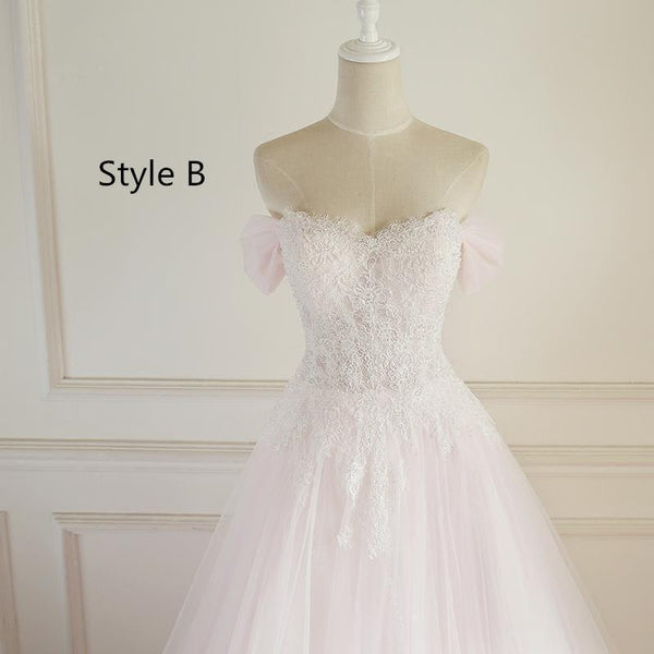 Long A-line Lace Tulle Wedding Dresses, Bridal Gown