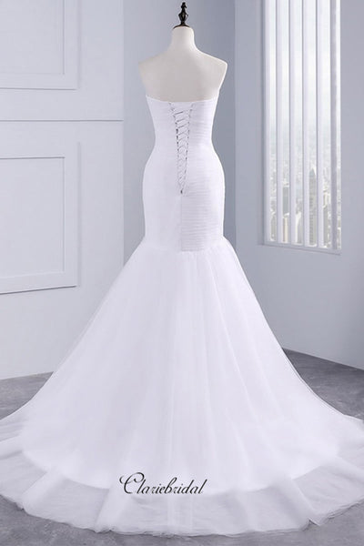 Strapless Mermaid Bridal Gowns, Cheap Wedding Dresses, Popular Wedding Dresses